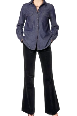 Kobieta AGGI Bluzki Koszule>Bluzka Jeansowa Enid Granatowy