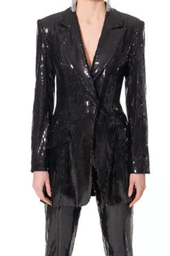 Kobieta AGGI Garnitury>Marynarka Cekinowa Carla Black Onyx