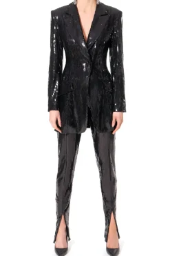 Kobieta AGGI Garnitury>Spodnie Cekinowe Stella Black Onyx