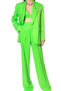 Kobieta AGGI Garnitury>Spodnie Jessie Satin Green Flash