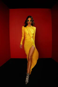 Kobieta AGGI Sukienki>Sukienka Adriana Super Yellow